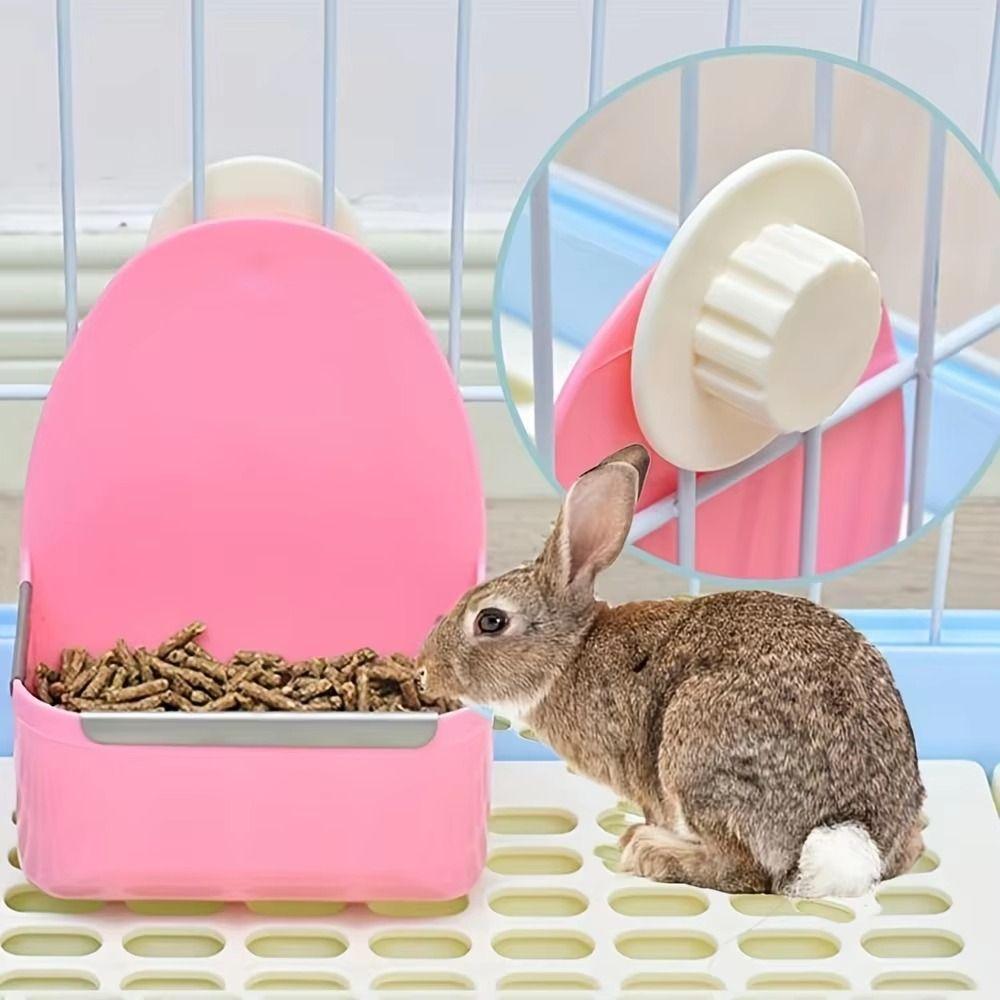 Hanging Design Pet Cage Feeder Anti Spill Small Animals Food Dispenser Steady Pet Food Bowl Rabbit
