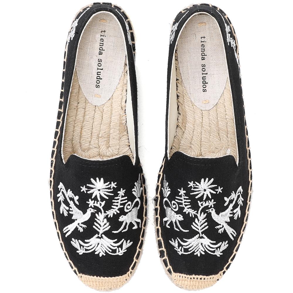 2021 Zapatillas Mujer Espadrille 2021 Sapatos Espadrilles Embroider Shoes Comfortable Ladies Womens Casual Flax Hemp Fashion