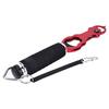 Portable Aluminium Alloy Fishing Grip Gripper Fish Lip Grabber Tool with Weigh Measure Red