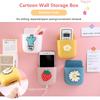 Cartoon Wall Mounted Organizer Storage Box Remote Control Mounted Mobile Phone Plug Holder Stand Wall Charging Multifunctio