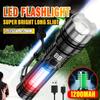 Ultra Bright LED Flashlight Rechargeable with Variable Zoom and Red/blue Frequency Flash for Camping, Fishing,Family, Emergency Situations, Durable