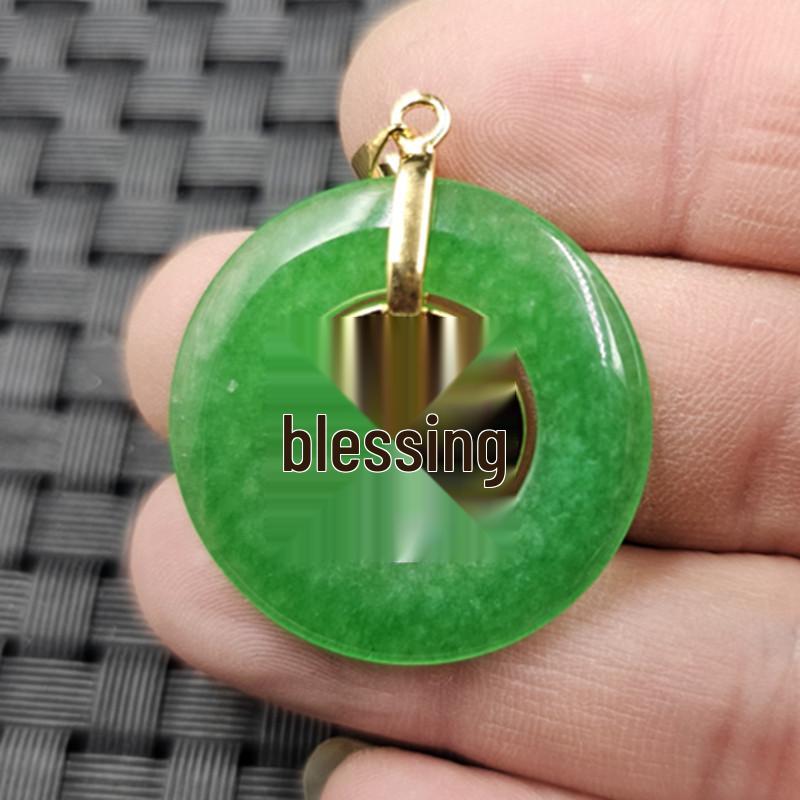 Taiwan Jade Spinach Green Fortune Pendant Set: Necklace, Bracelet, Earrings