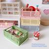 1Pcs Mini Foldable Storage Basket, Home Desktop Clutter Organizer Box, Portable Multi-Functional Solid Color Storage Basket