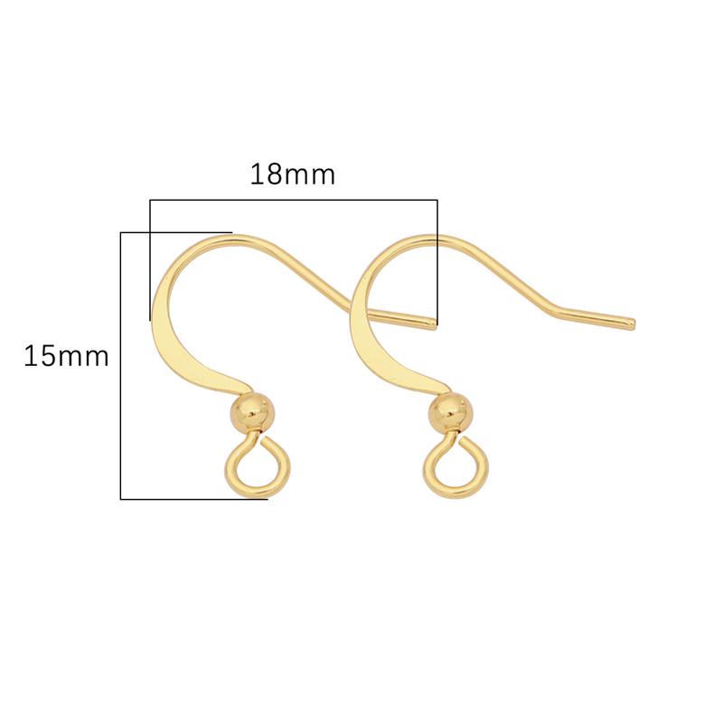 

20 шт. медный крючок, очаровательные ювелирные изделия для самостоятельного изготовления серег, ювелирных изделий 15x18mm золотистый