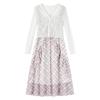 Elegant Floral Knit V-Neck Two-Piece Set