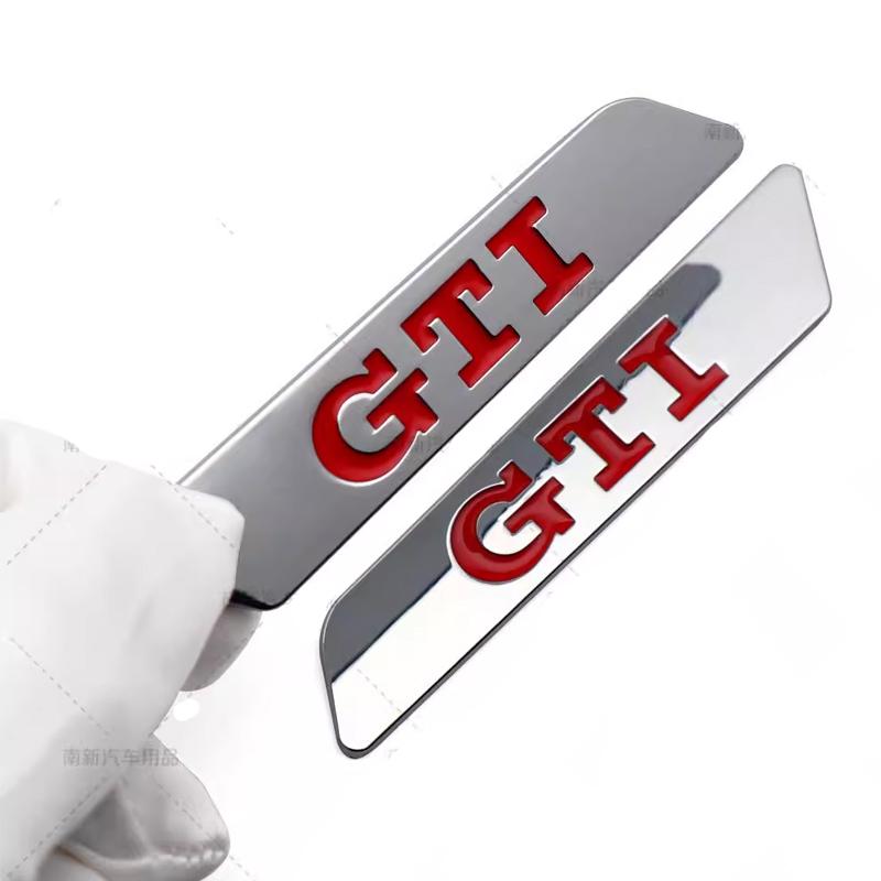 RUNTB1 Metal GTI Logo Side Fender Emblem Bumper Strip for VW Volkswagen Golf MK5 3 4 5 6 7 Polo Passat Jetta Tiguan Beetle Touran Bora
