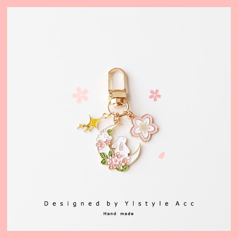 Милый мультяшный брелок ручной работы в виде лунного кролика и подвеска для сумки в подарок