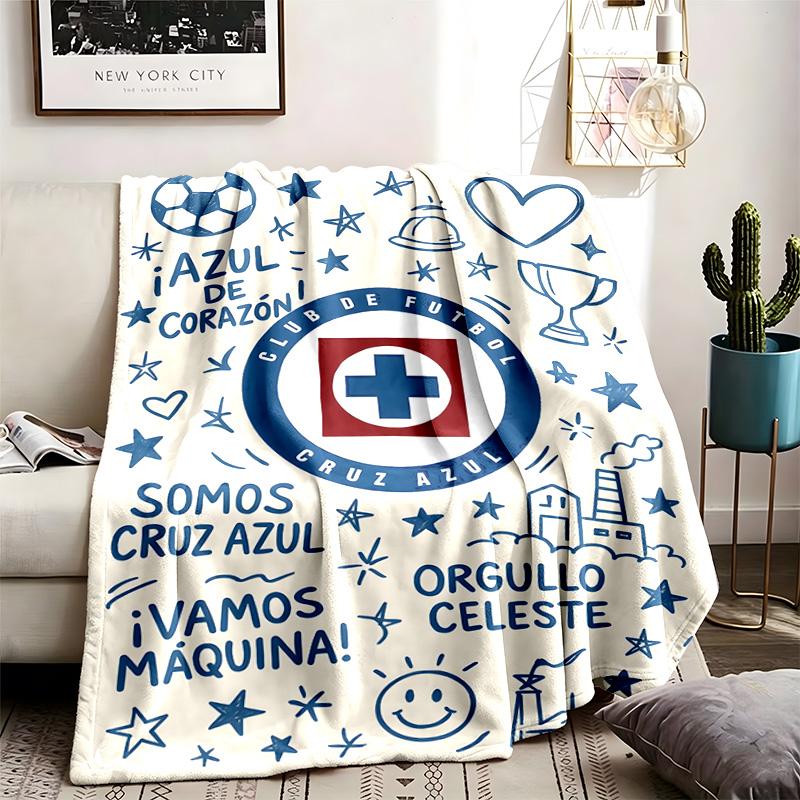 Cruz Azul Theme Personalized Outdoor Flannel Blankets Soft And Suitable For All Seasons Perfect For Sofas Beds And Camping
