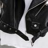 Spring and Autumn Women's Short Artificial Leather Vest Korean Style Sleeveless Jacket with Leather Belt