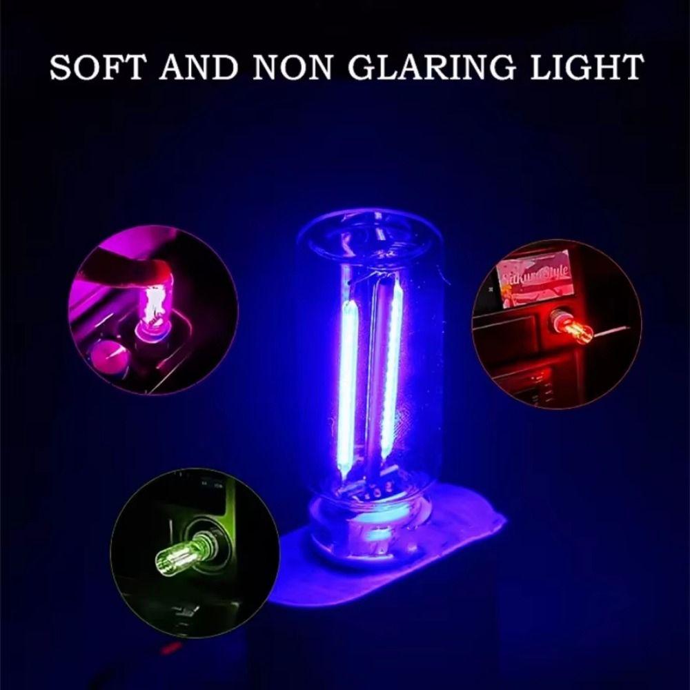 2Pcs Eye Protection LED Filament Glass Bulb Glass Material USB LED Bulb Car Decoration