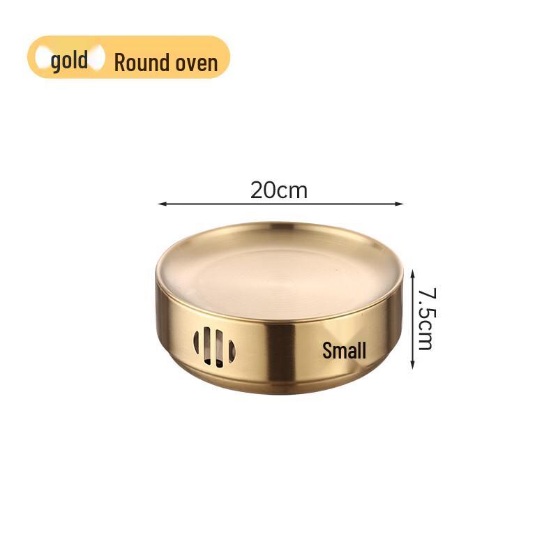 SMVP 20cm Round Golden Stainless Steel Alcohol Food Warmer