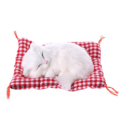 Plush Toy Stuffed Cute Sleeping Cat Press Simulation Sound Animal Kids Gift Doll