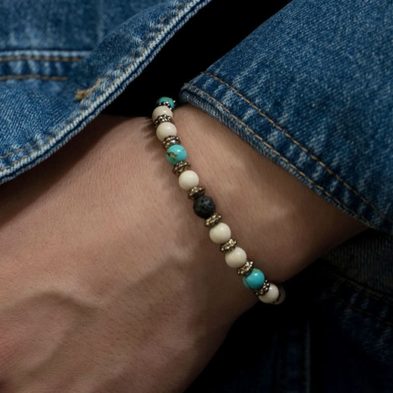 HARANG HR 303B_Gemstone Beads Bracelet (Blue)