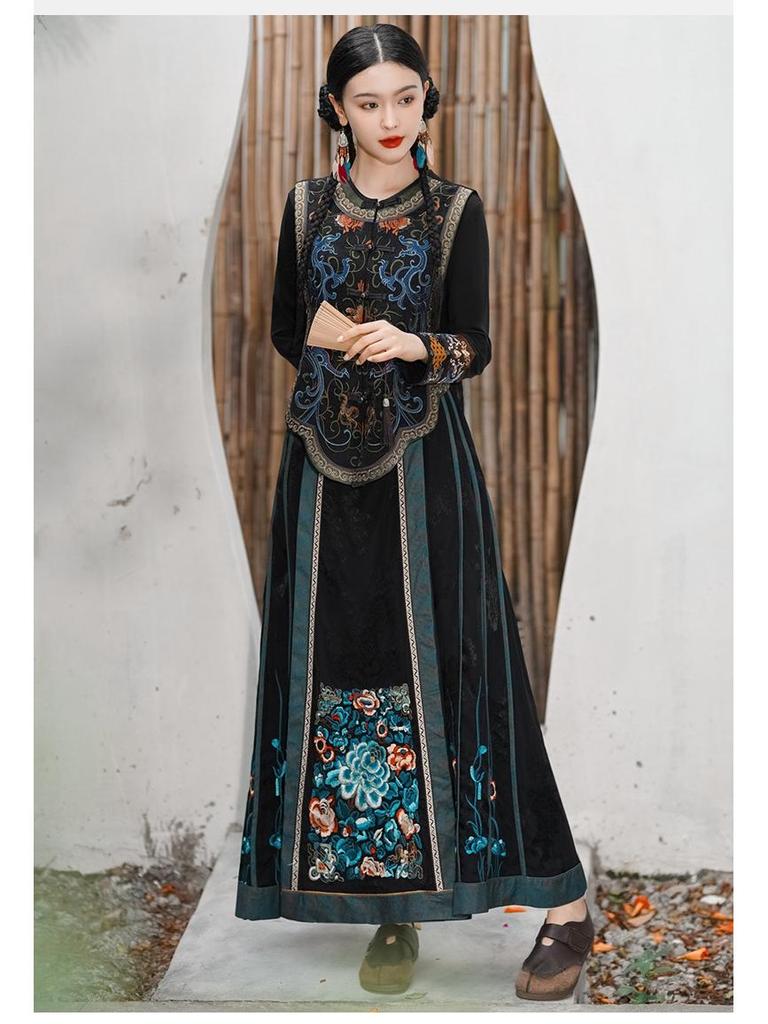 Ethnic Embroidered Chinese-Style Sleeveless Cardigan Vest