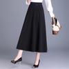 Spring 2025 Women's High-Waist Pleated A-Line Skirt - Casual Mid-Length Swing Skirt