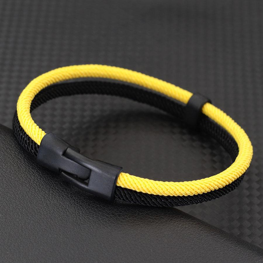 

Grade A 4mm Rope Bracelet For Men Easy Hook Bicolor Charm Braslet Pulseras Para Hombre Flag Color Ukrainian Braclet Gift For Him M 19.5cm 7.7Inch