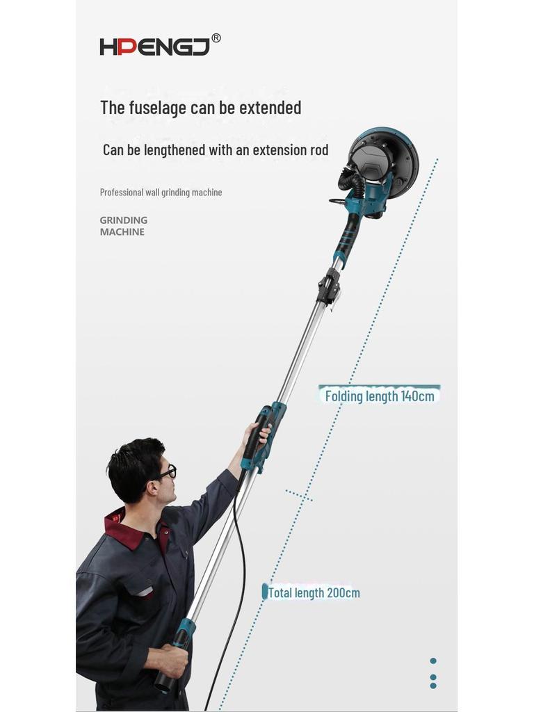 9-inch Folding Wall Grinder with Self-Vacuum & Dual Lamps