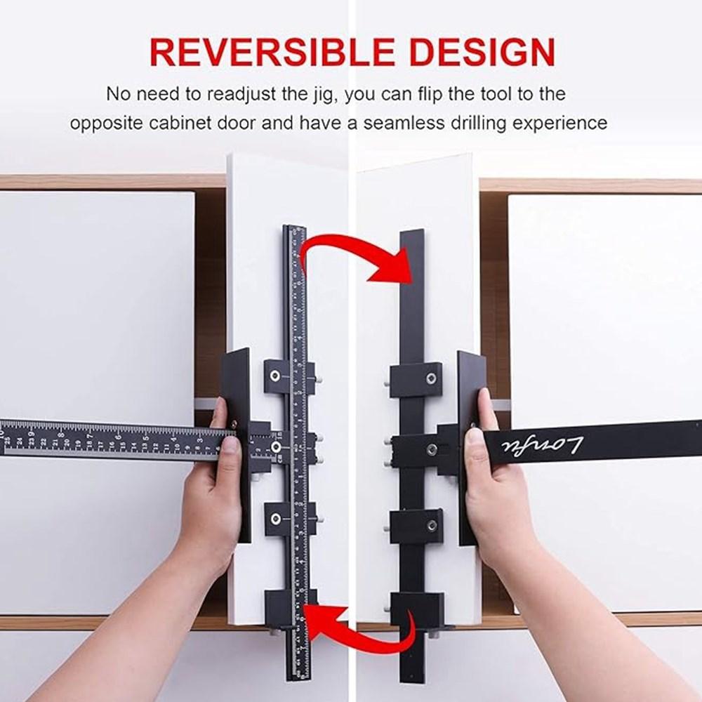 Aluminum Cabinet Hardware Jig Drill Guide for Accurate Installation of Door and Drawer Front Handles and Knobs Punch Locator