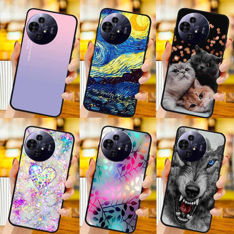 Per custodia TCL 50 Pro NxtPaper / 50 NxtPaper Custodie Cover Posteriore Protettiva in Silicone con Animali alla Moda Per Custodia Telefono 50 Pro NxtPaper 5G Capa