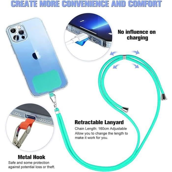 Cordon pour Téléphone Portable - BOOLING - Tour de Cou Universel 160cm - Vert - Léger - Synthétique