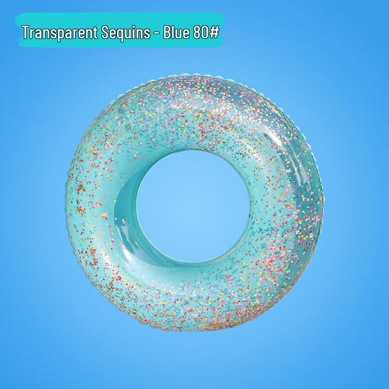 Adult PVC Transparent Sequin Inflatable Swim Ring