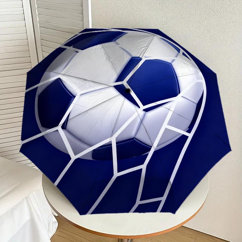 1pc Soccer Goal Pattern Umbrella Design Automatic Opening and Closing Umbrella, High-quality Travel Umbrella,  C1128217