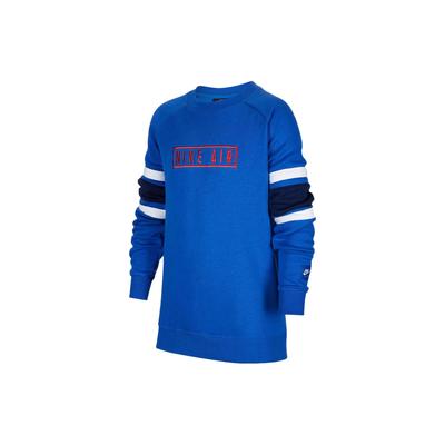Nike Logo besticktes Rundhals-Sport-Sweatshirt Kinder-Sweatshirt Blau CV9314-480