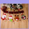 Festive Red And Black Checkered Burlap Christmas Stockings With Santa Snowman Reindeer