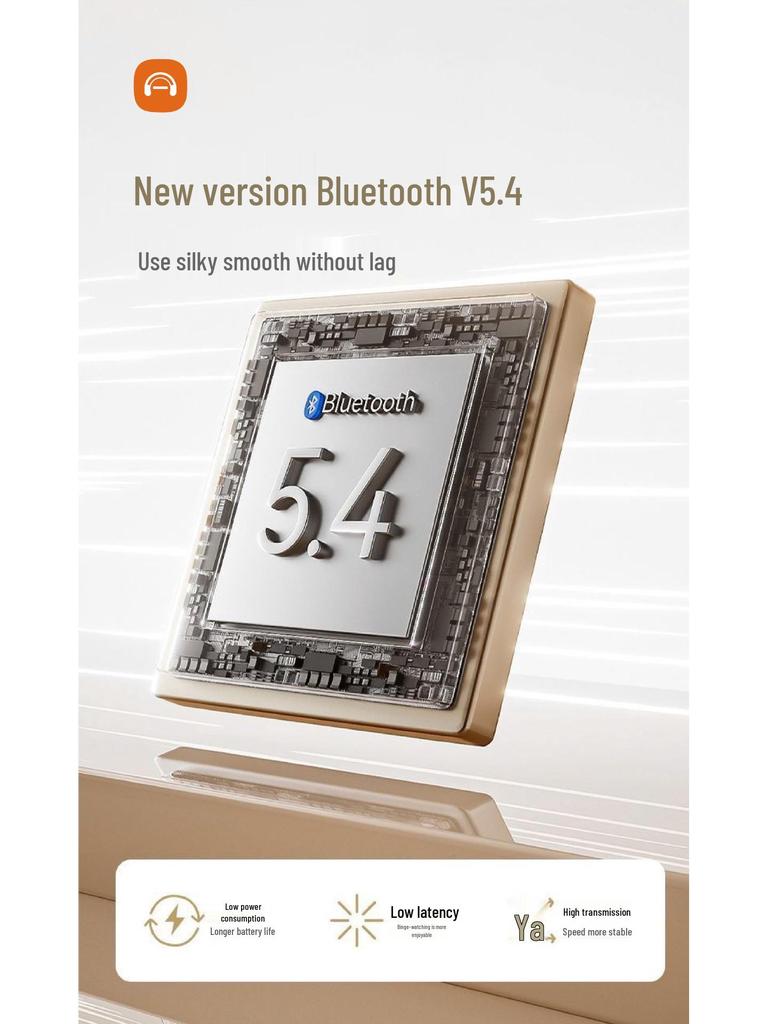 Student Bluetooth Headset V5.4: Half-in-ear, noise-canceling, ultra-long battery, low latency, high-quality sound.