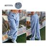 2026 Women's Elastic Waist Denim Wide-Leg Pants with Drawstring & Large Pockets
