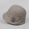 Autumn and winter hat women's wool woolen basin hat thickened thermal top hat