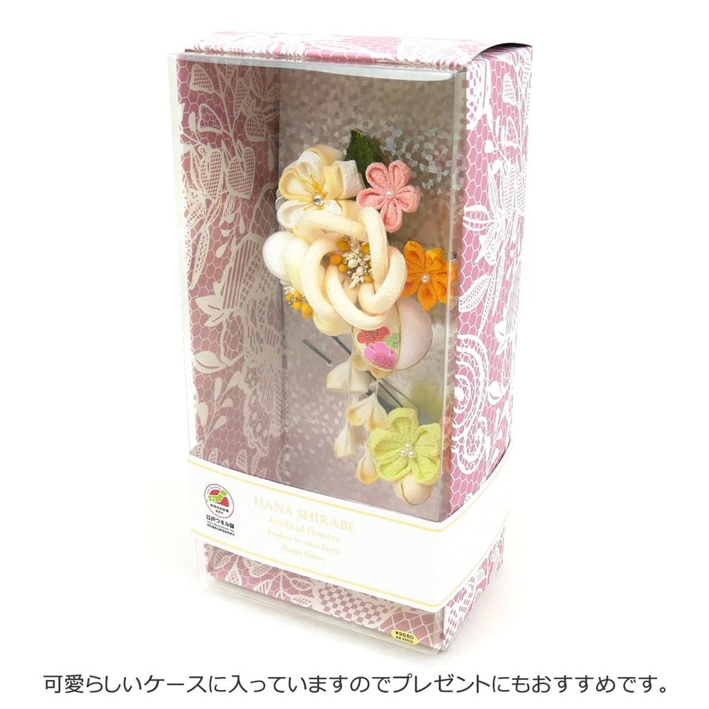 Sada ozdob do vlasů Furisode obřad Bílá Tsumami Crafts Krep [Kyoto Usagido] 2 kusy dospívání wk-338