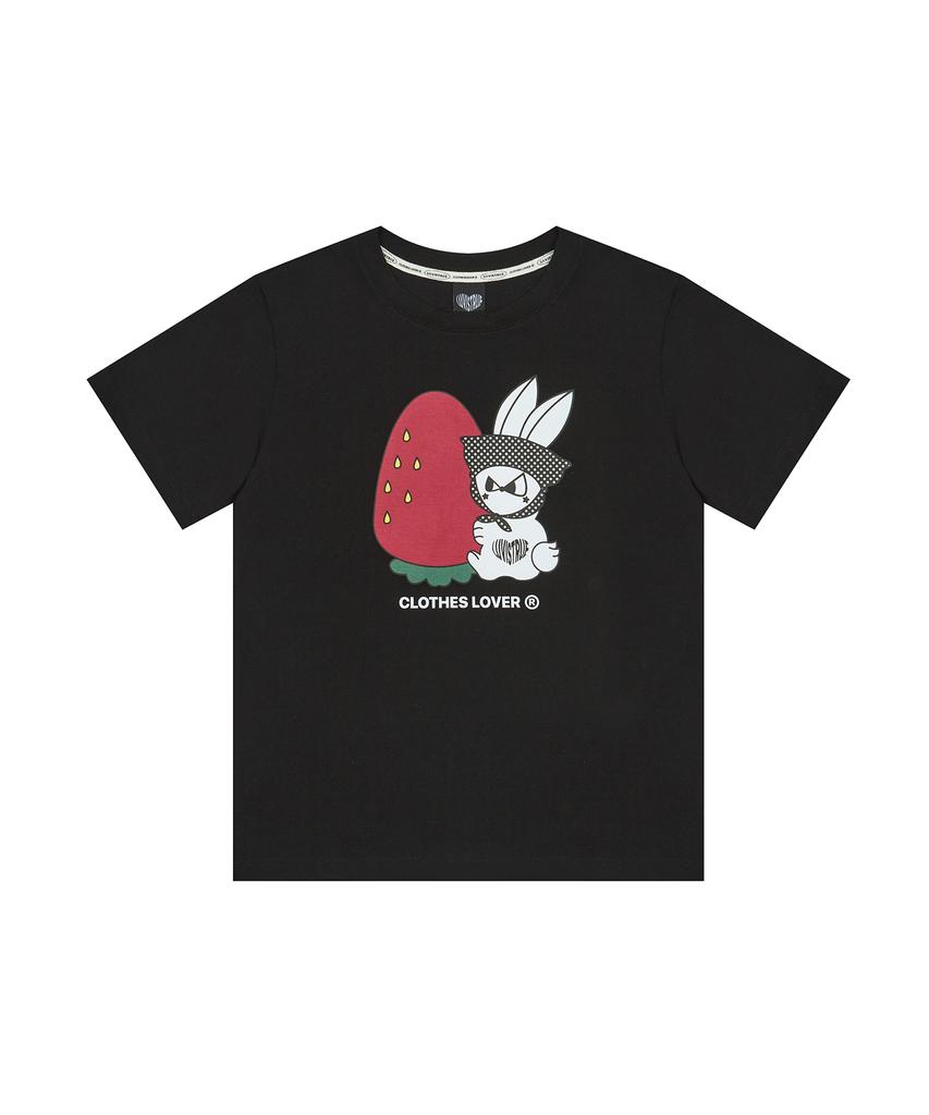 LUVISTRUE Sm Strawberry Rabbit Tee(Black)
