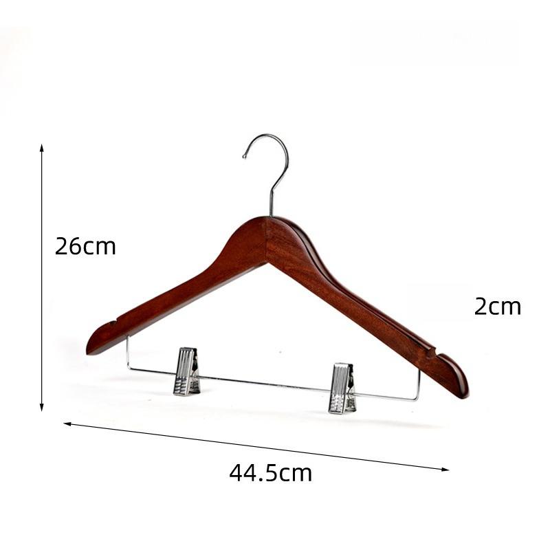 Wooden Hangers 5pcs Solid Wood Coat Hanger Heavy Duty, Smooth Finish High-Grade Wooden Clothes Hanger with Non Slip Pant Bar, 360° Swivel Hook