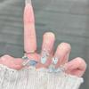 Super Flash Style: High-Class Aura Cat Eye Handmade Nail Tips for Young Ladies