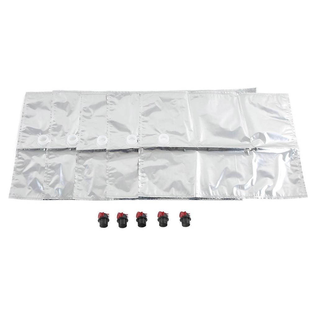 5Pcs Beverage Bags Liquid Waterproof BIB Wine Purse Refill Bag Aluminized 20L with Butterfly Valve