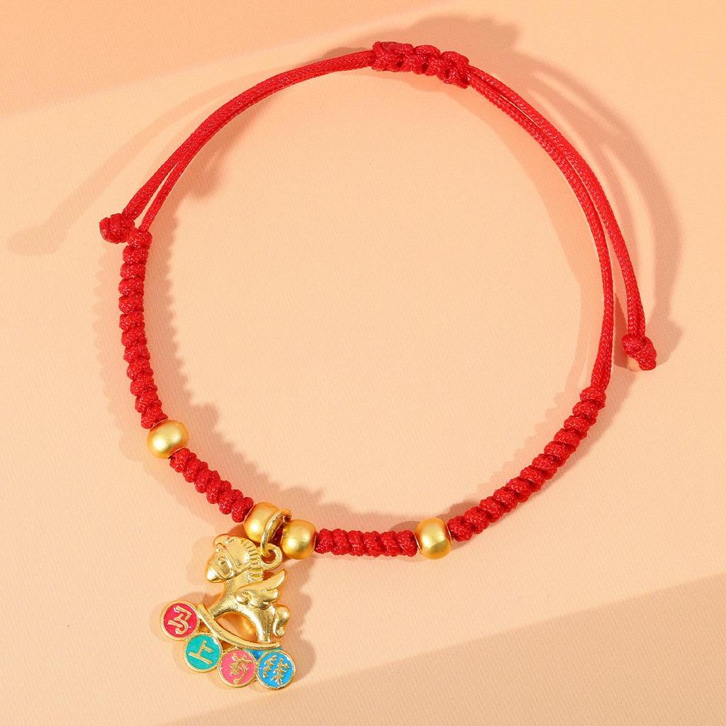 Year of the Horse Zodiac Bracelet - Red String Handmade Couples Charm for Men and Women, New Year Gift Jewelry