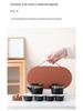 Elegant Portable Ceramic Tea Set with Wooden Tray: 1 Teapot & 4 Cups for Outdoor Adventures