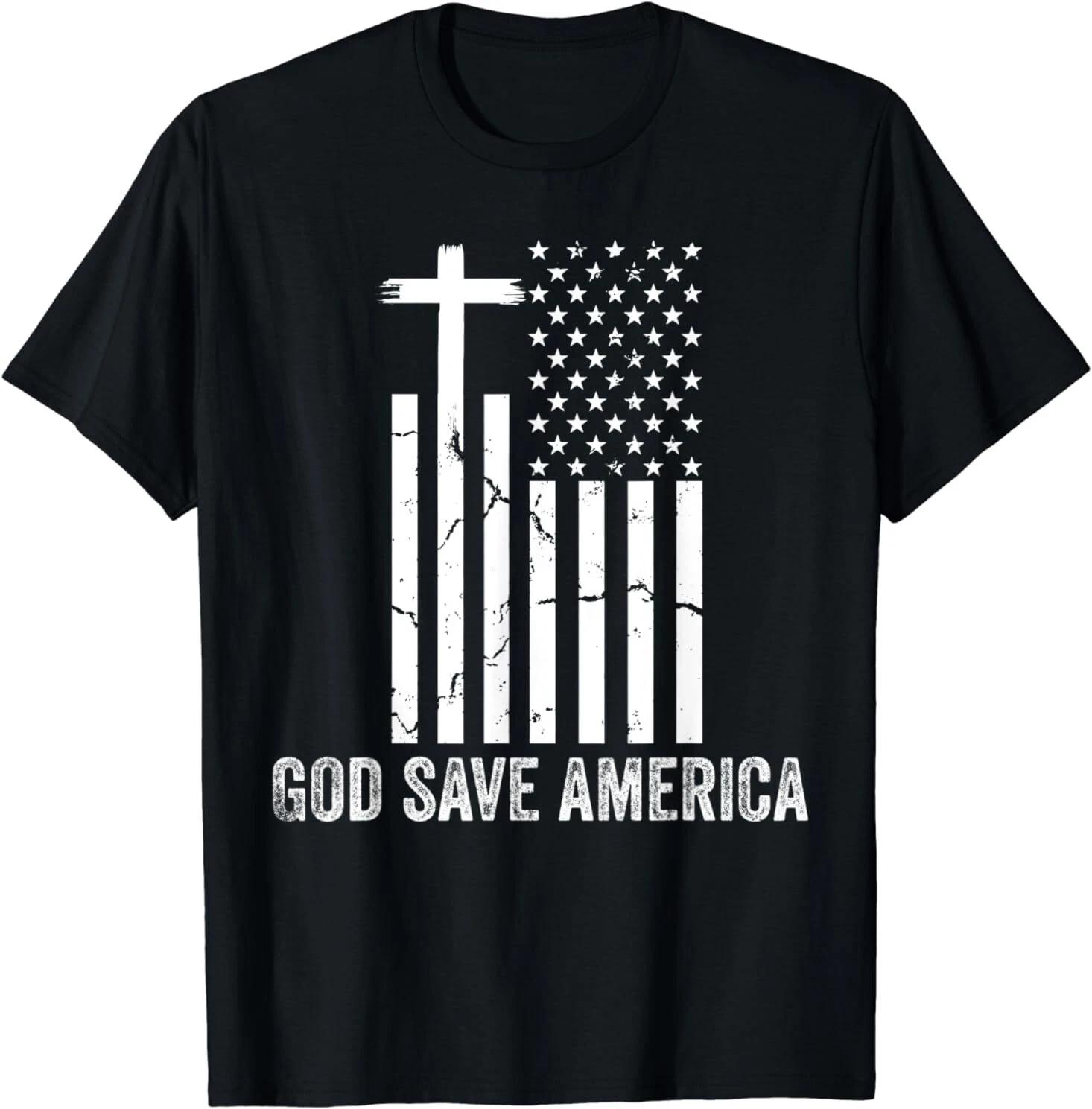 NEW God Save America Shirt,Jesus Christ Saves USA,American Flag T-Shirt S-3XL XL