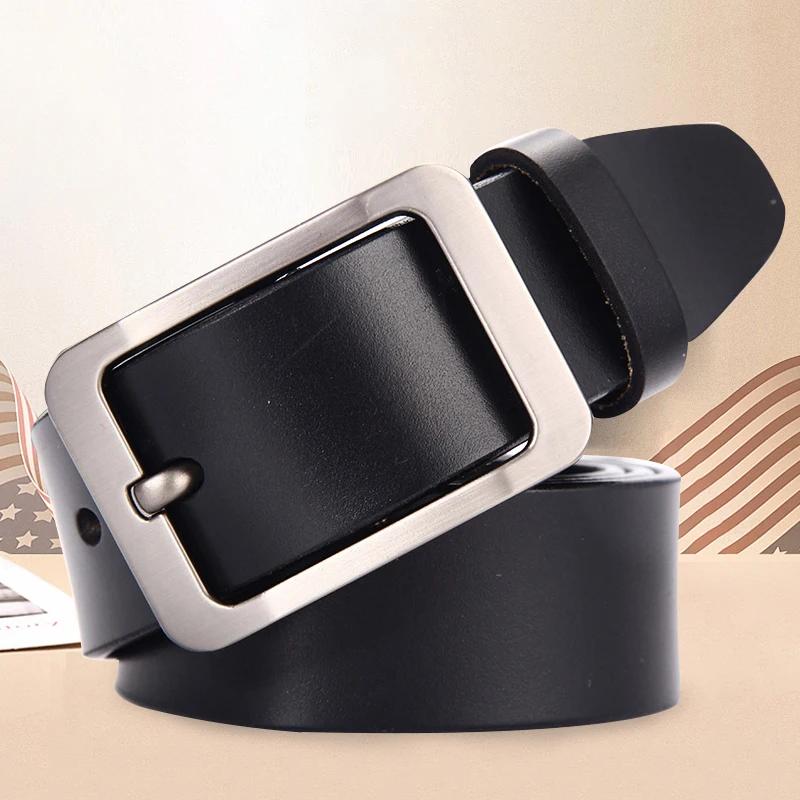 Men Alloy Pin Buckle Belt Men's Belt Vintage Needle Buckle Men's Leather Belt High Quality Black Brown 3.8cm Width