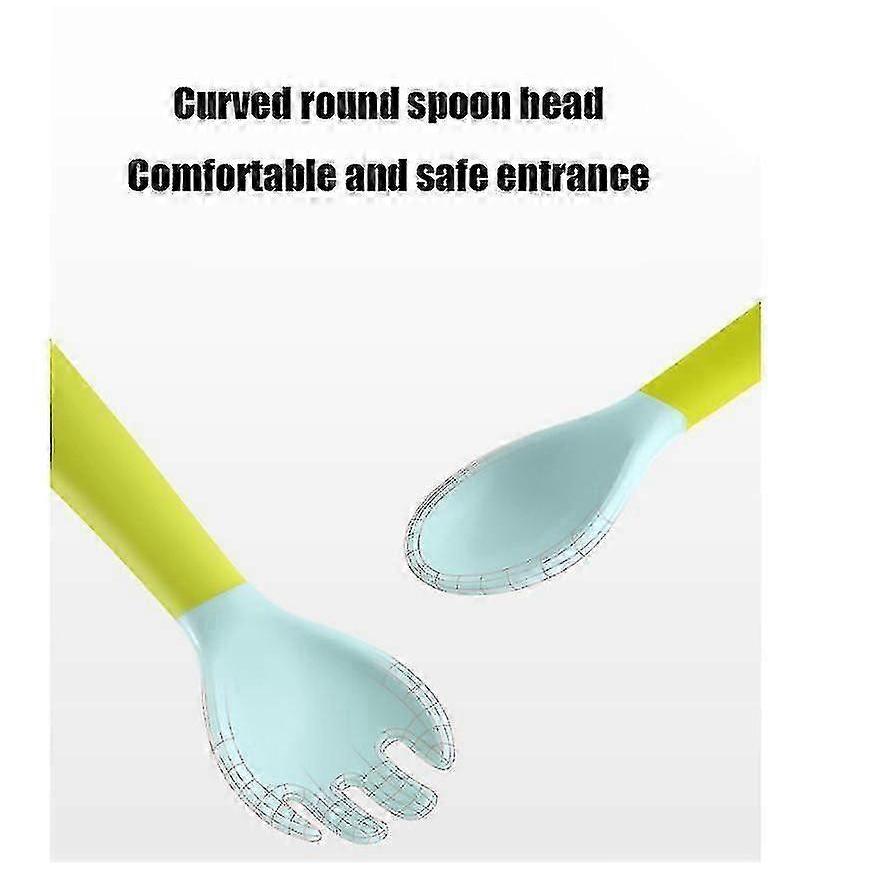 Baby Utensils Spoon Fork Set Easy Grip Heat-resistant Bendable Bpa Free