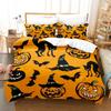 Halloween Pumpkin Cartoon Duvet Cover Pillow Case Home Bedding Set Fun Creative Comforter Sets Gifts for Kids
