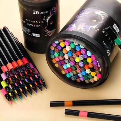 Multiple Colors Acrylic Marker Pen Soft Headed Painting Pen Simple Watercolor Pen  Student Art