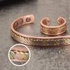 Vinterly Jewelry-Set Magnetic Copper Bracelet Ring Healing Energy Women 8.3mm Rose Adjustable Open Cuff Bangles Resizable