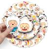 50 Sheets Cute Animation Pleasant Goat & Big Big Wolf Waterproof Stickers for Phone & Journal