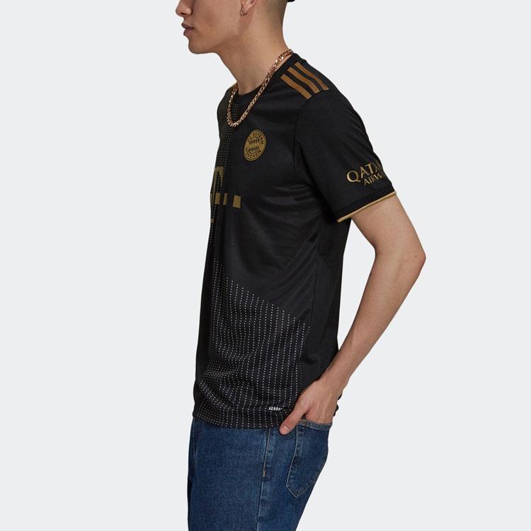 Adidas FC Bayern Away Fan Edition Sports Short Sleeve Jersey T-Shirt Men Tops Black GM5317