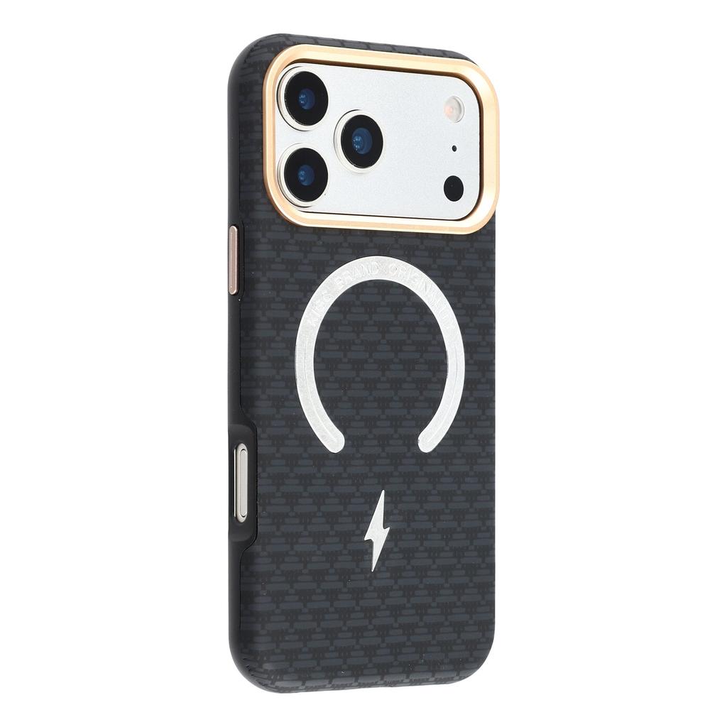 KIGC For iPhone 17 Pro Max Case Compatible with MagSafe Metal Lens Frame PC Slim Phone Cover