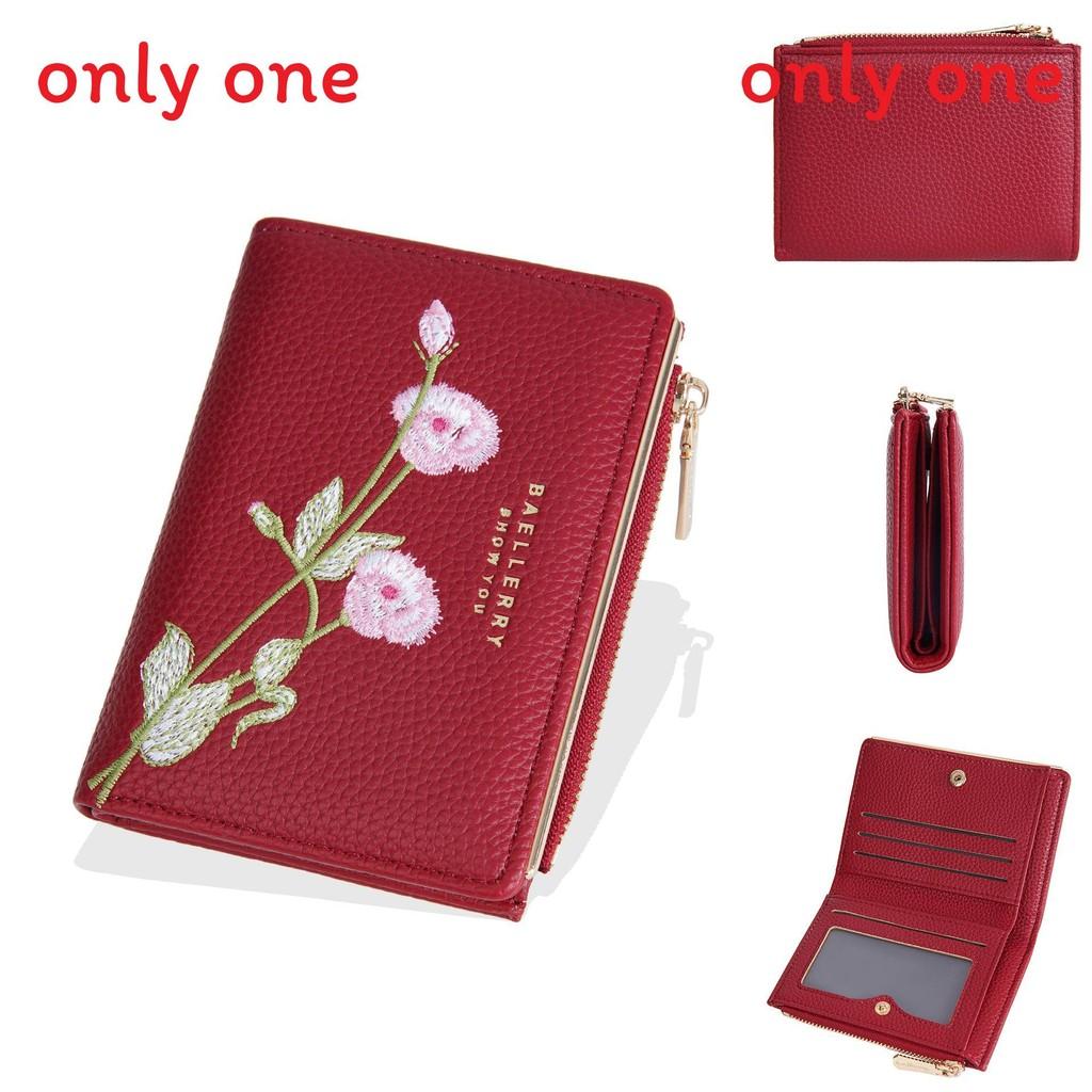 Ladies Wallet With Stitching Embroidery Pu Fabric Multiple Card Slots And Antitheft Design