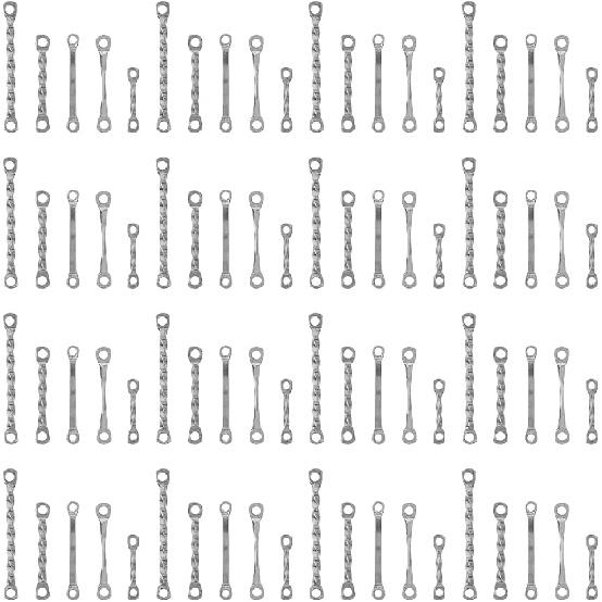 

DICOSMETIC 150 шт 5 стилей Соединители для планок из нержавеющей стали Витые подвески-звенья 10/15/20 мм 2 отверстия Соединители-палочки для серег