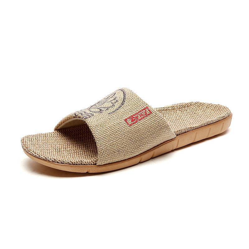 

Летние льняные вышитые нескользящие тапочки для мужчин и женщин 40-41